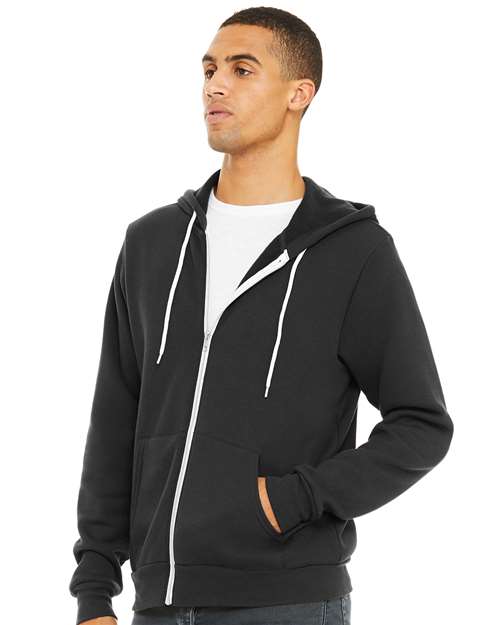 BELLA + CANVAS Sponge Fleece Full-Zip Hoodie 3739 Dark Grey