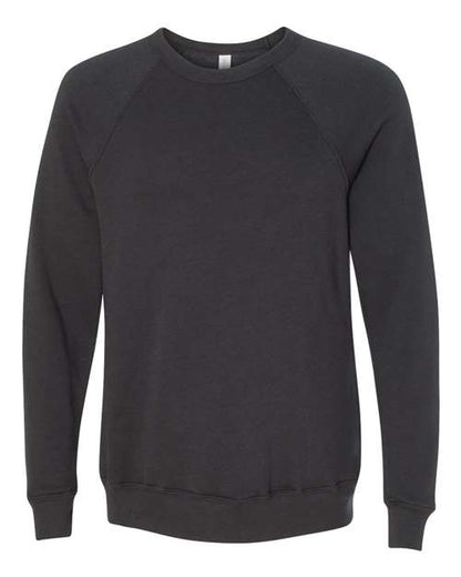 BELLA + CANVAS Sponge Fleece Raglan Crewneck Sweatshirt 3901 Custom Embroidered Business Logo