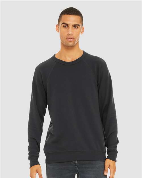 BELLA + CANVAS Sponge Fleece Raglan Crewneck Sweatshirt 3901 Custom Embroidered Business Logo