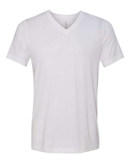 BELLA + CANVAS Triblend V-Neck Short Sleeve Tee 3415 Solid White Triblend