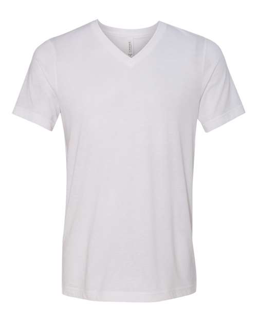 BELLA + CANVAS Triblend V-Neck Short Sleeve Tee 3415 Solid White Triblend