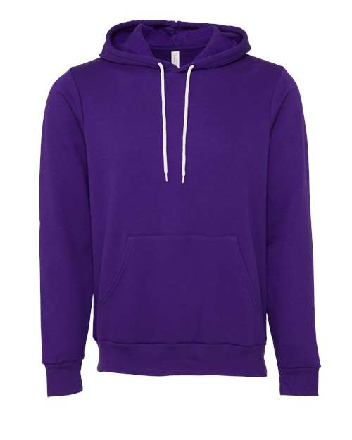 BELLA + CANVAS Sponge Fleece Hoodie 3719 Team Purple Custom Embroidered Business Logo