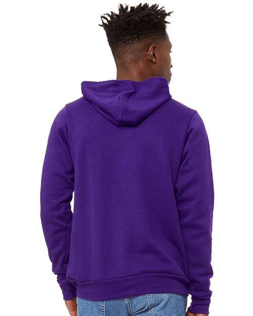 BELLA + CANVAS Sponge Fleece Hoodie 3719 Team Purple Custom Embroidered Business Logo