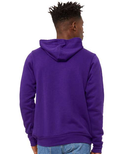 BELLA + CANVAS Sponge Fleece Hoodie 3719 Team Purple Custom Embroidered Business Logo