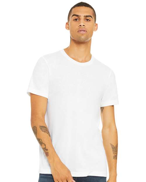BELLA + CANVAS Triblend Tee 3413 Solid True Royal Triblend Custom Embroidered Business Logo