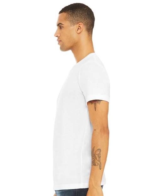 BELLA + CANVAS Triblend Tee 3413 Solid White Triblend Custom Embroidered Business Logo