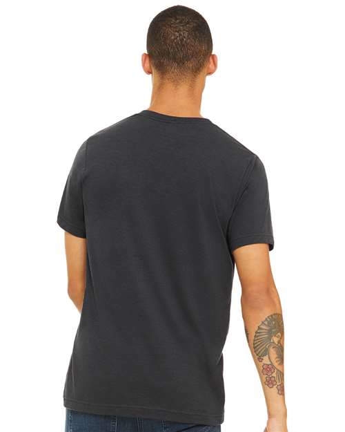 BELLA + CANVAS Triblend Tee 3413 Solid Dark Grey Triblend Custom Embroidered Business Logo