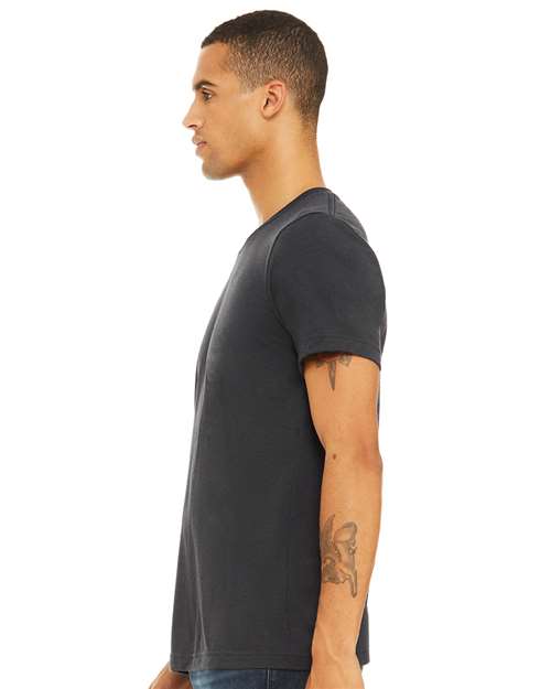 BELLA + CANVAS Triblend Tee 3413 Solid Dark Grey Triblend Custom Embroidered Business Logo