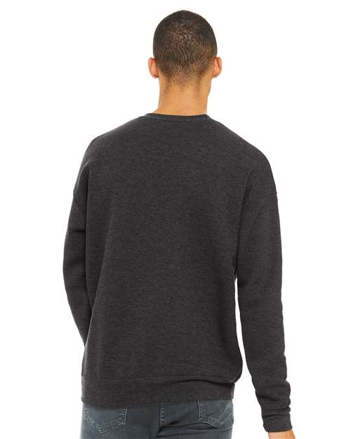 BELLA + CANVAS Sponge Fleece Drop Shoulder Crewneck Sweatshirt 3945 Custom Embroidered Business Logo