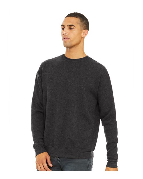 BELLA + CANVAS Sponge Fleece Drop Shoulder Crewneck Sweatshirt 3945 Custom Embroidered Business Logo
