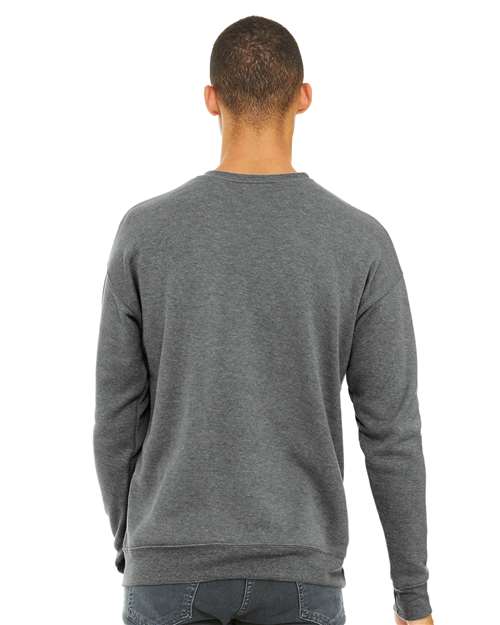 BELLA + CANVAS Sponge Fleece Drop Shoulder Crewneck Sweatshirt 3945 Custom Embroidered Business Logo