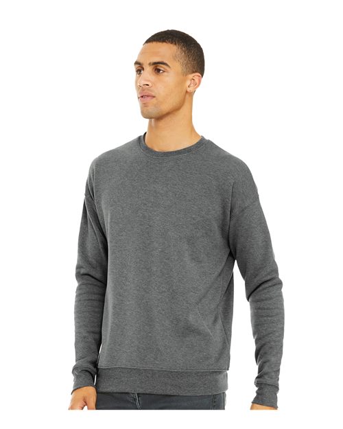 BELLA + CANVAS Sponge Fleece Drop Shoulder Crewneck Sweatshirt 3945 Custom Embroidered Business Logo