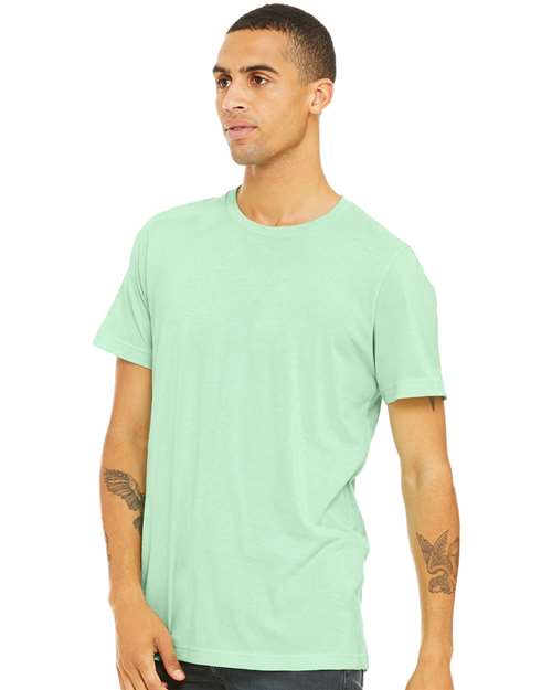 BELLA + CANVAS Triblend Tee 3413 Mint Triblend Custom Embroidered Business Logo