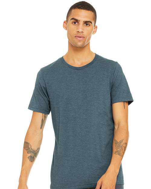 BELLA + CANVAS Triblend Tee 3413 Spring Green Triblend Custom Embroidered Business Logo