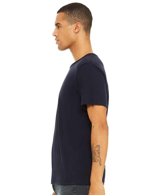 BELLA + CANVAS Triblend Tee 3413 Solid Navy Triblend Custom Embroidered Business Logo