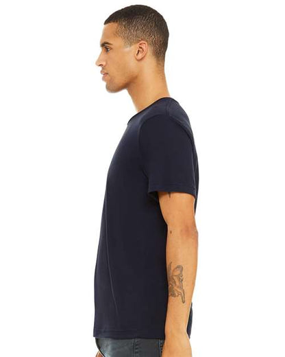 BELLA + CANVAS Triblend Tee 3413 Solid Navy Triblend Custom Embroidered Business Logo