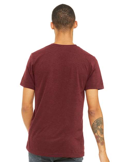 BELLA + CANVAS Triblend Tee 3413 Cardinal Triblend Custom Embroidered Business Logo