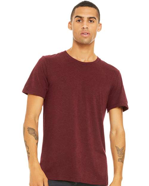 Custom Embroidered  BELLA + CANVAS Triblend Tee 3413 Cardinal Triblend