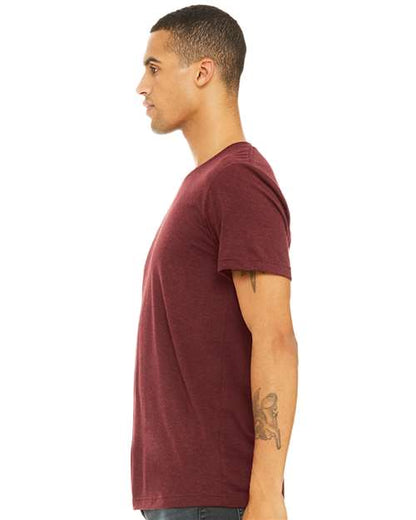 BELLA + CANVAS Triblend Tee 3413 Cardinal Triblend Custom Embroidered Business Logo