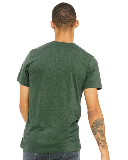 BELLA + CANVAS Triblend Tee 3413 Grass Green Triblend Custom Embroidered Business Logo