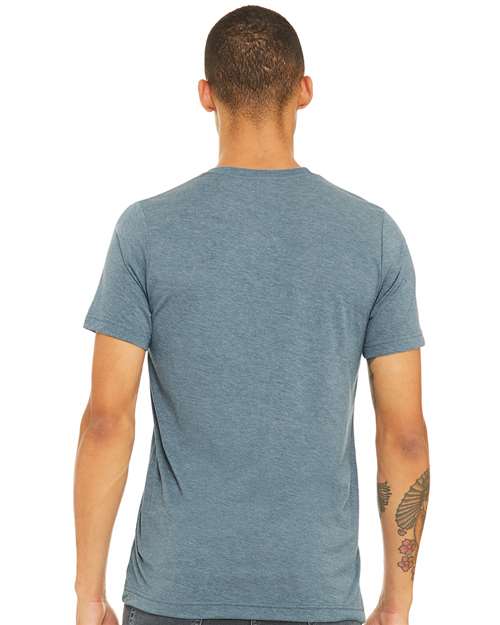 BELLA + CANVAS Triblend Tee 3413 Denim Triblend Custom Embroidered Business Logo