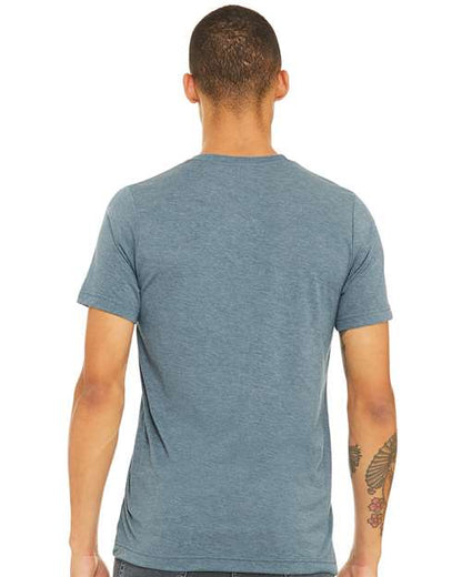 BELLA + CANVAS Triblend Tee 3413 Denim Triblend Custom Embroidered Business Logo