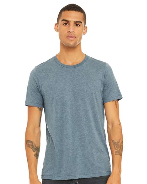 BELLA + CANVAS Triblend Tee 3413 Dark Lavender Triblend Custom Embroidered Business Logo
