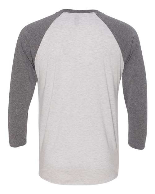 Next Level Triblend Three-Quarter Raglan T-Shirt 6051 Premium Heather Sleeves/ Heather White Body