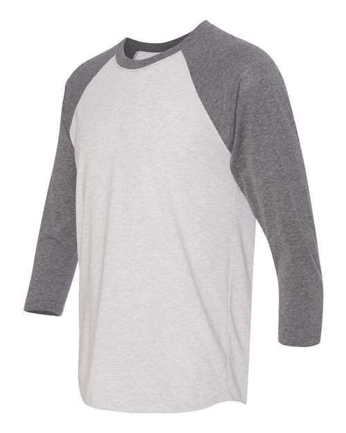 Next Level Triblend Three-Quarter Raglan T-Shirt 6051 Premium Heather Sleeves/ Heather White Body