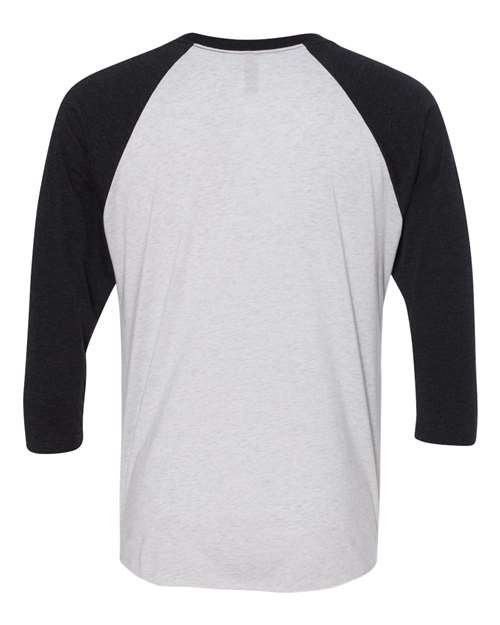 Next Level Triblend Three-Quarter Raglan T-Shirt 6051 Vintage Black Sleeves/ Heather White Body
