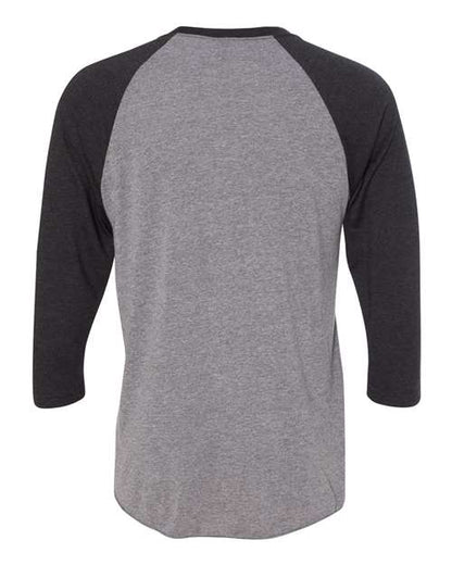 Next Level Triblend Three-Quarter Raglan T-Shirt 6051 Vintage Black Sleeves/ Premium Heather Body