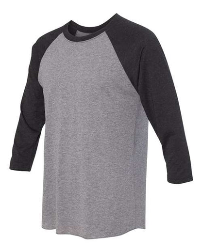 Next Level Triblend Three-Quarter Raglan T-Shirt 6051 Vintage Black Sleeves/ Premium Heather Body