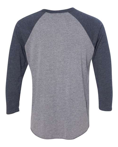 Next Level Triblend Three-Quarter Raglan T-Shirt 6051 Vintage Navy Sleeves/ Premium Heather Body