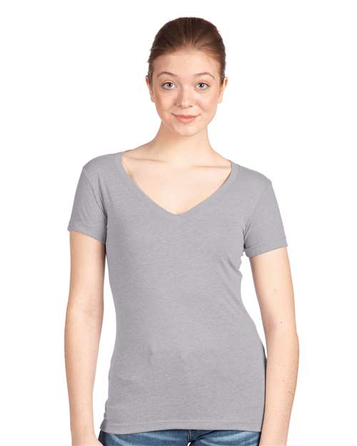 Next Level Women's Ideal V-Neck T-Shirt 1540 Heather Grey