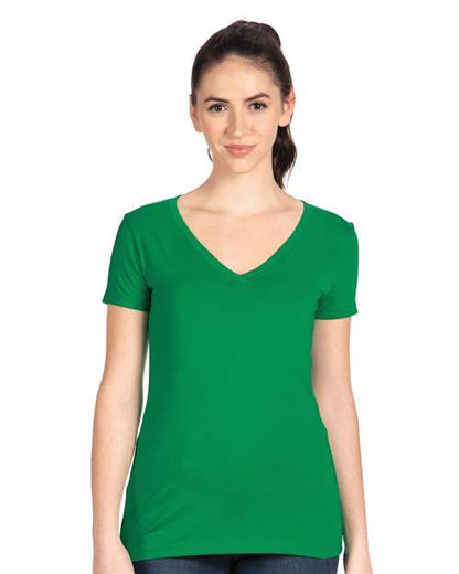 Next Level Women's Ideal V-Neck T-Shirt 1540 Kelly Green