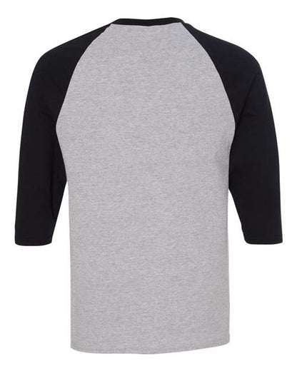 Gildan Heavy Cotton™ Raglan Three-Quarter Sleeve T-Shirt 5700 Custom Embroidered Business Logo