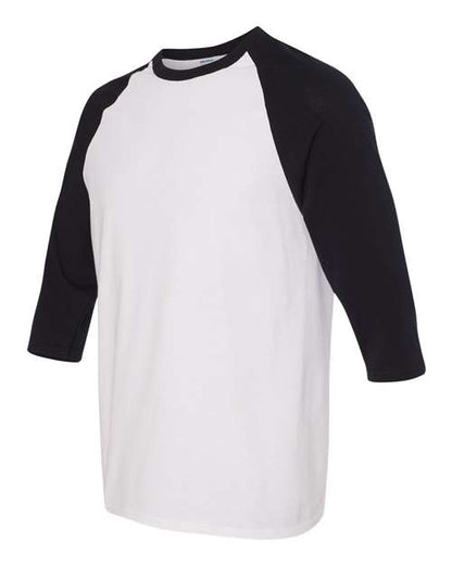 Gildan Heavy Cotton™ Raglan Three-Quarter Sleeve T-Shirt 5700 Custom Embroidered Business Logo