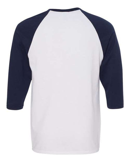 Gildan Heavy Cotton™ Raglan Three-Quarter Sleeve T-Shirt 5700 Custom Embroidered Business Logo