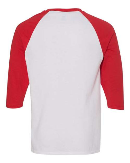 Gildan Heavy Cotton™ Raglan Three-Quarter Sleeve T-Shirt 5700 Custom Embroidered Business Logo