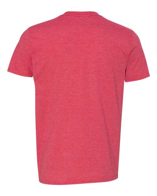 Gildan Softstyle® T-Shirt 64000 Heather Red Custom Embroidered Business Logo