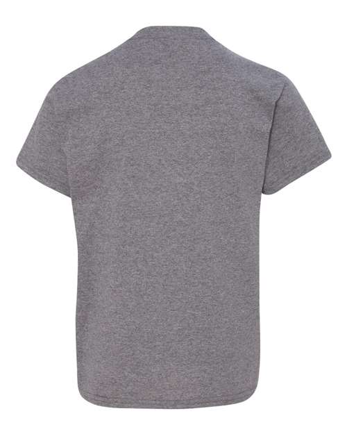 Gildan Heavy Cotton™ Youth T-Shirt 5000B Graphite Heather Custom Embroidered Business Logo