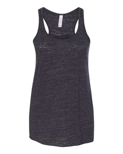 BELLA + CANVAS Women's Flowy Racerback Tank 8800 Charcoal Black Slub