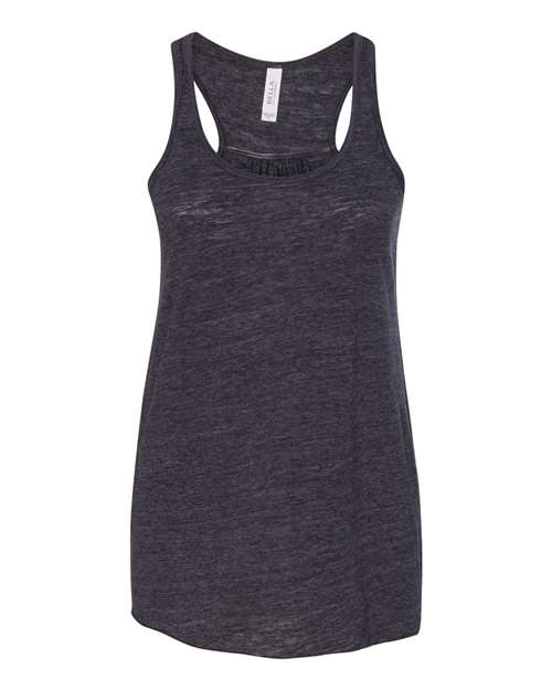 BELLA + CANVAS Women's Flowy Racerback Tank 8800 Charcoal Black Slub