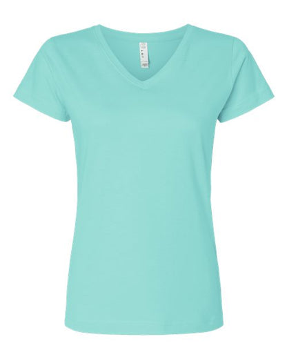 LAT Women's Fine Jersey V-Neck Tee 3507 Chill