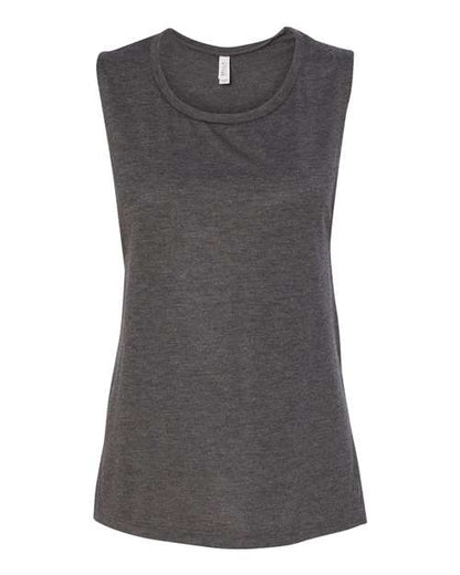 BELLA + CANVAS Women's Flowy Scoop Muscle Tank 8803 Dark Grey Heather