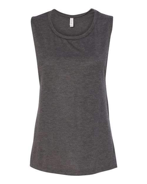 BELLA + CANVAS Women's Flowy Scoop Muscle Tank 8803 Dark Grey Heather