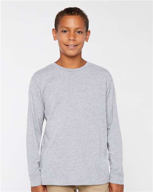 LAT Youth Fine Jersey Long Sleeve Tee 6201 Heather