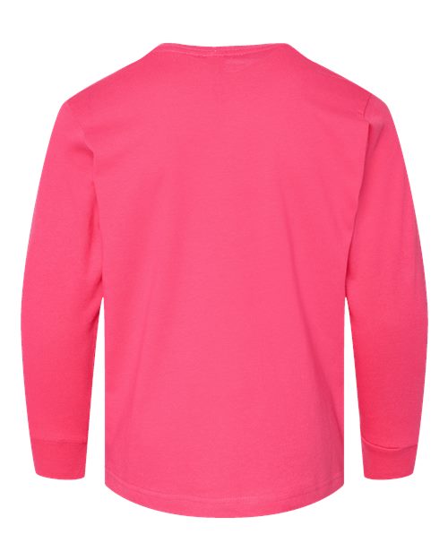 LAT Youth Fine Jersey Long Sleeve Tee 6201 Hot Pink