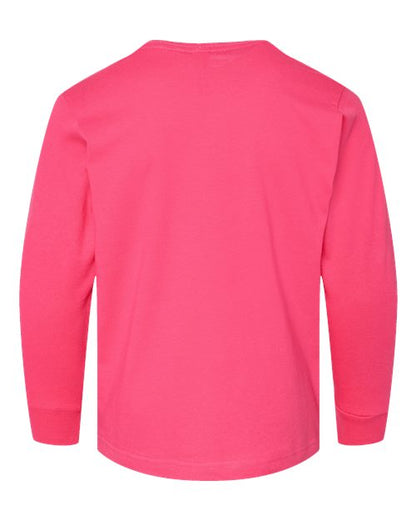 LAT Youth Fine Jersey Long Sleeve Tee 6201 Hot Pink