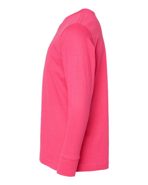 LAT Youth Fine Jersey Long Sleeve Tee 6201 Hot Pink